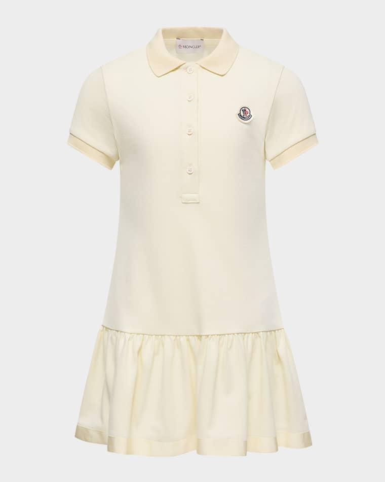 Girl's Ruffle-Hem Polo Dress, Size 12-14 by MONCLER