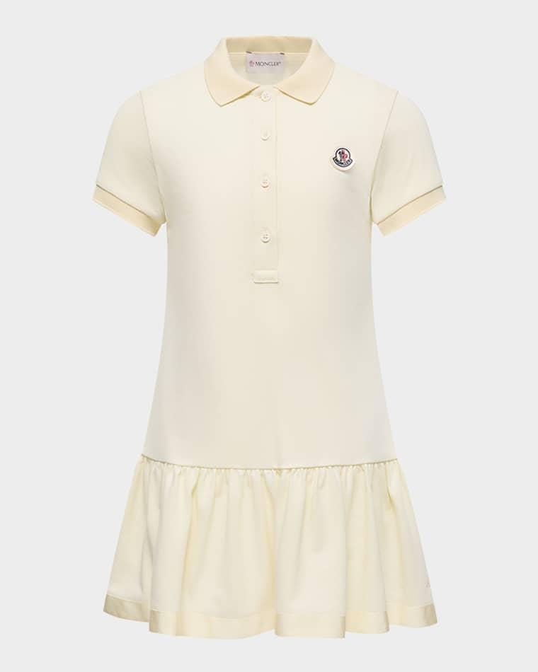 Girl's Ruffle-Hem Polo Dress, Size 4-6 by MONCLER