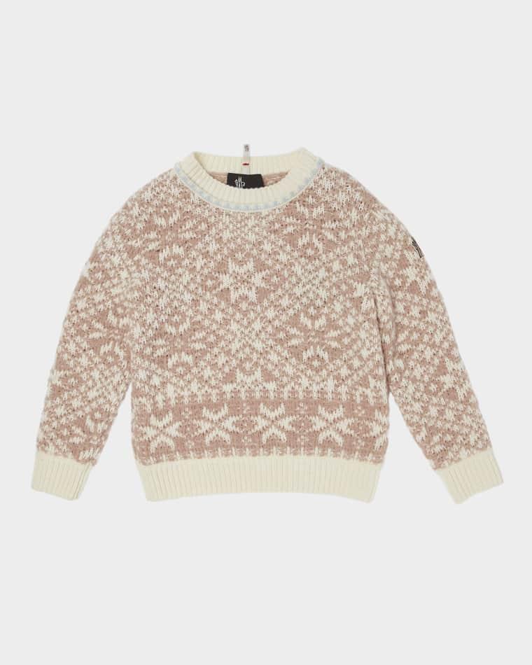 Girl's Snowflake Intarsia Sweater, Size 8-14 by MONCLER