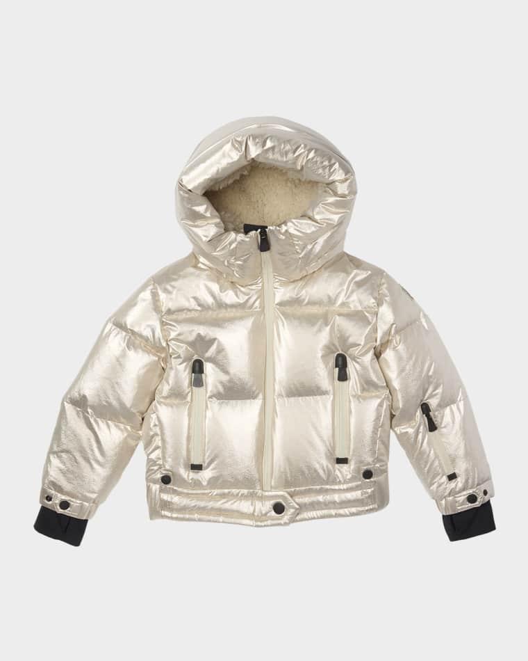 Girl's Violette Metallic Puffer Jacket by MONCLER