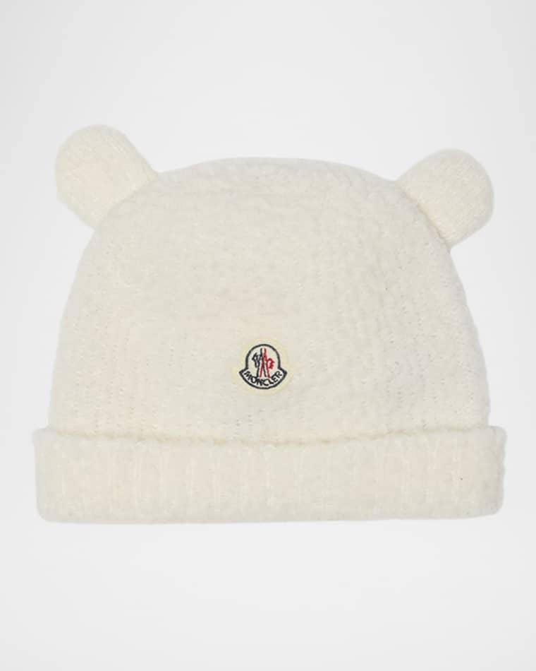 Girl's Wool Fleece Infant Beanie with Teddy Bear Ears by MONCLER