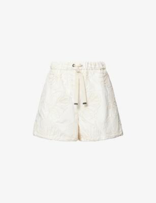Graphic Embroidered Cotton Shorts by MONCLER
