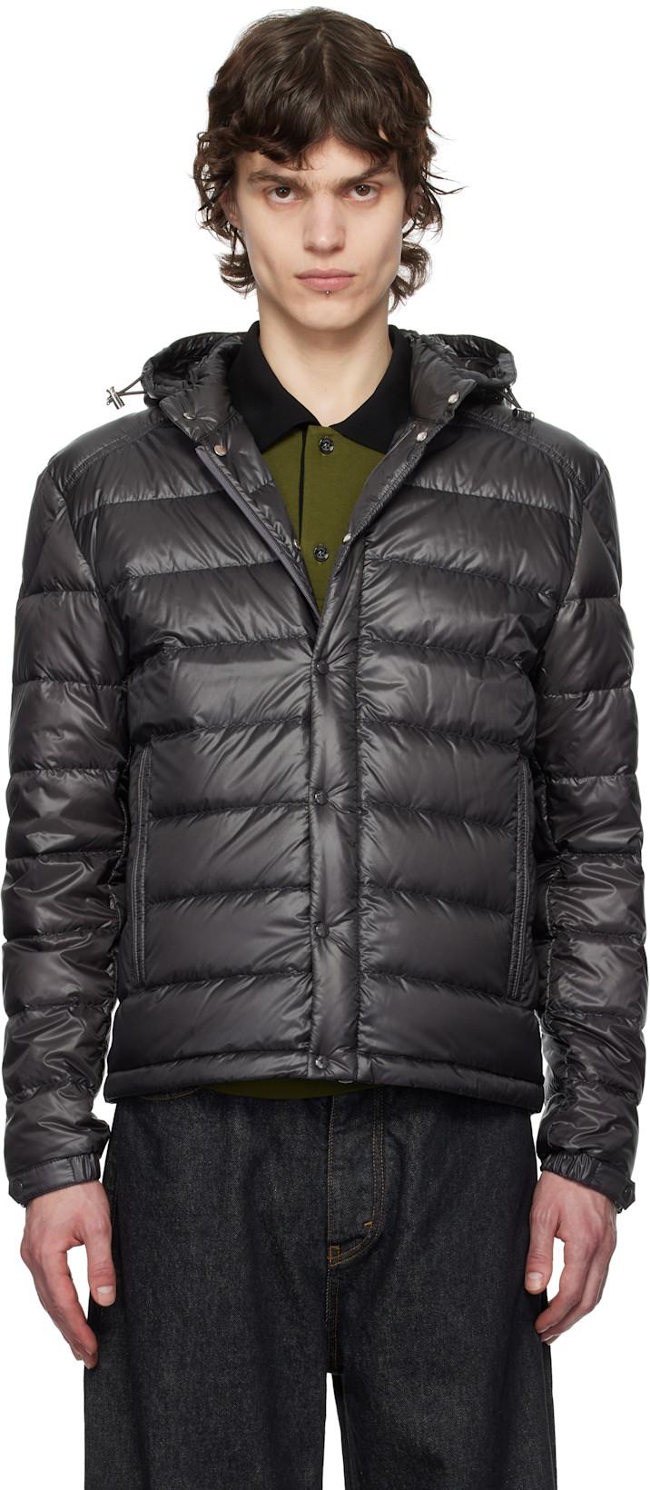Gray Gliere Hooded Short Down Jacket by MONCLER