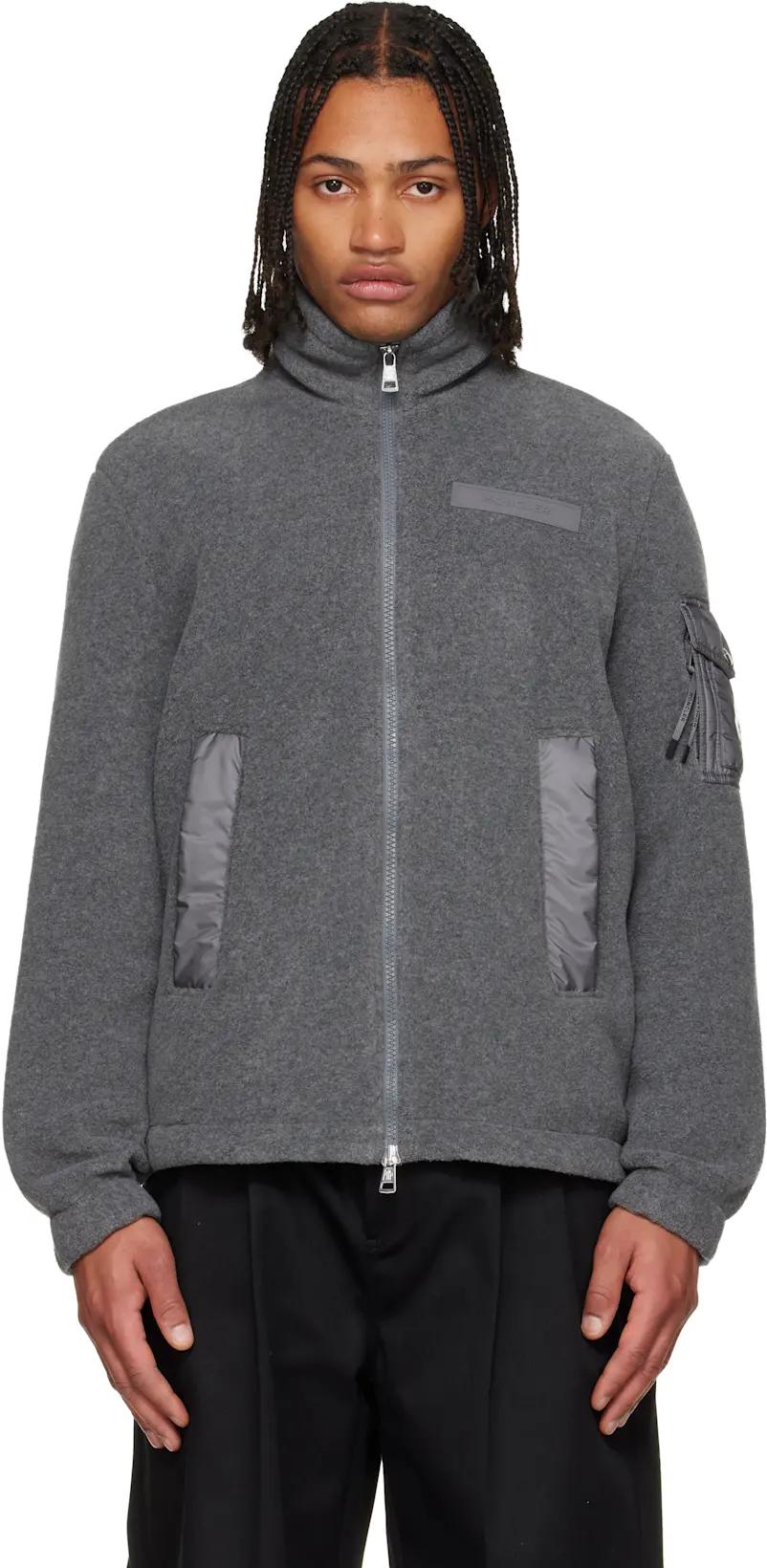 Gray Zip Up Jacket by MONCLER