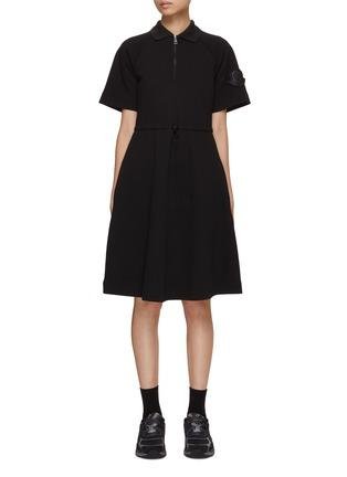 Half Zip Mixed Material Polo Dress by MONCLER