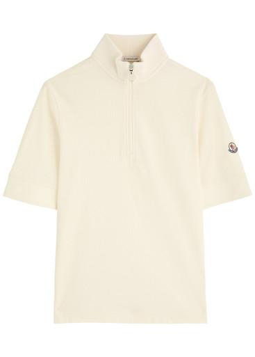 Half-zip piqué cotton T-shirt by MONCLER
