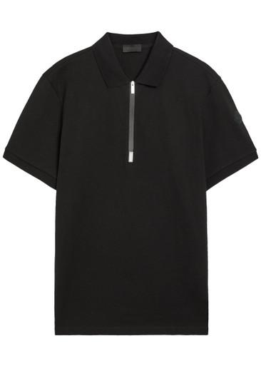 Half-zip piqué cotton shirt by MONCLER