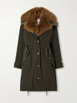 Halicte hoodied plush-trimmed shell down parka jacket by MONCLER Halicte hoodied plush-trimmed shell down parka jacket by MONCLER