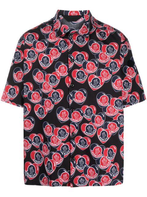 Heart logo-print cotton shirt by MONCLER