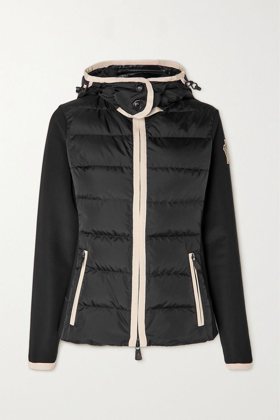 Hooded paneled twill and quilted stretch-shell down jacket by MONCLER
