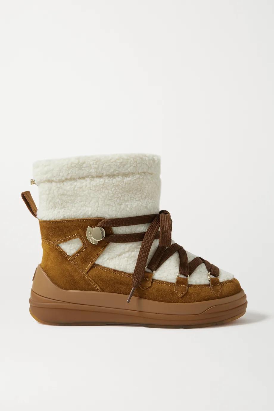 Insolux suede and shearling snow boots by MONCLER