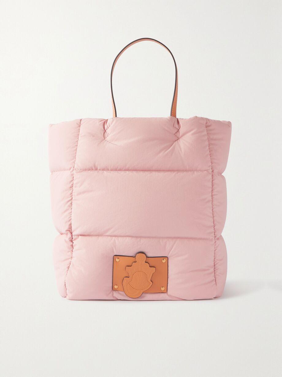 + JW Anderson leather-trimmed quilted nylon tote by MONCLER