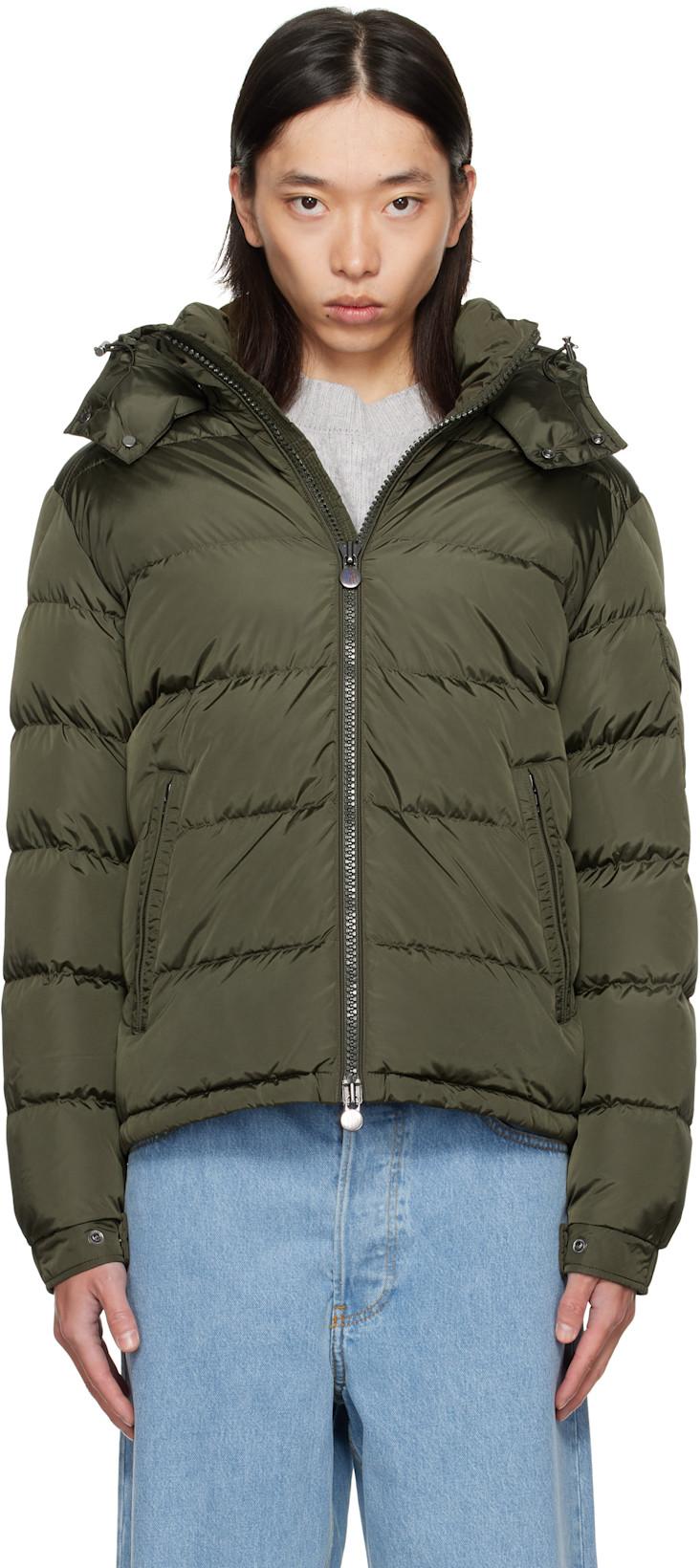 Khaki Galion Hooded Short Down Jacket by MONCLER