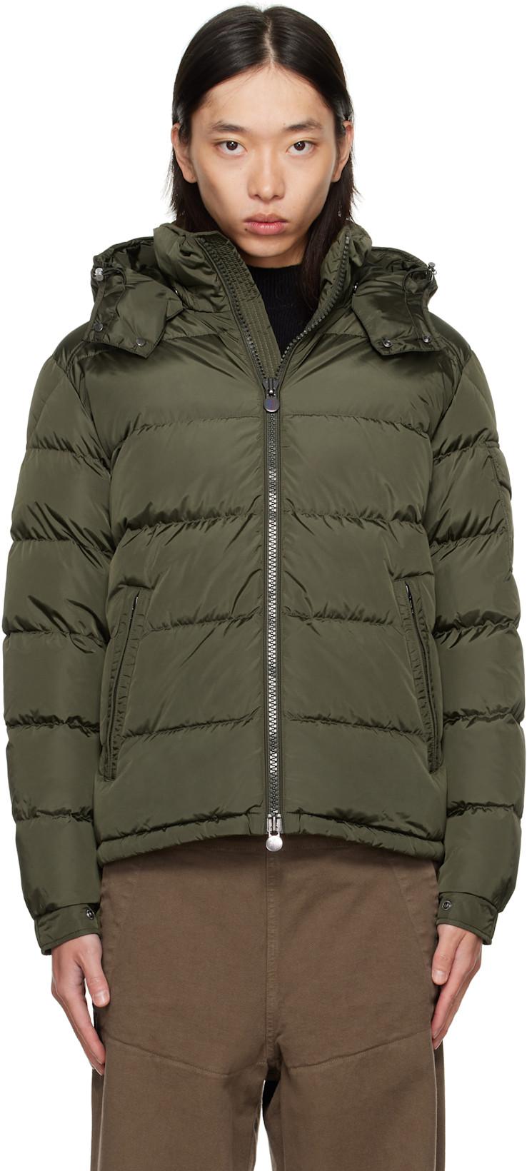 Khaki Maya Matte Short Down Jacket by MONCLER