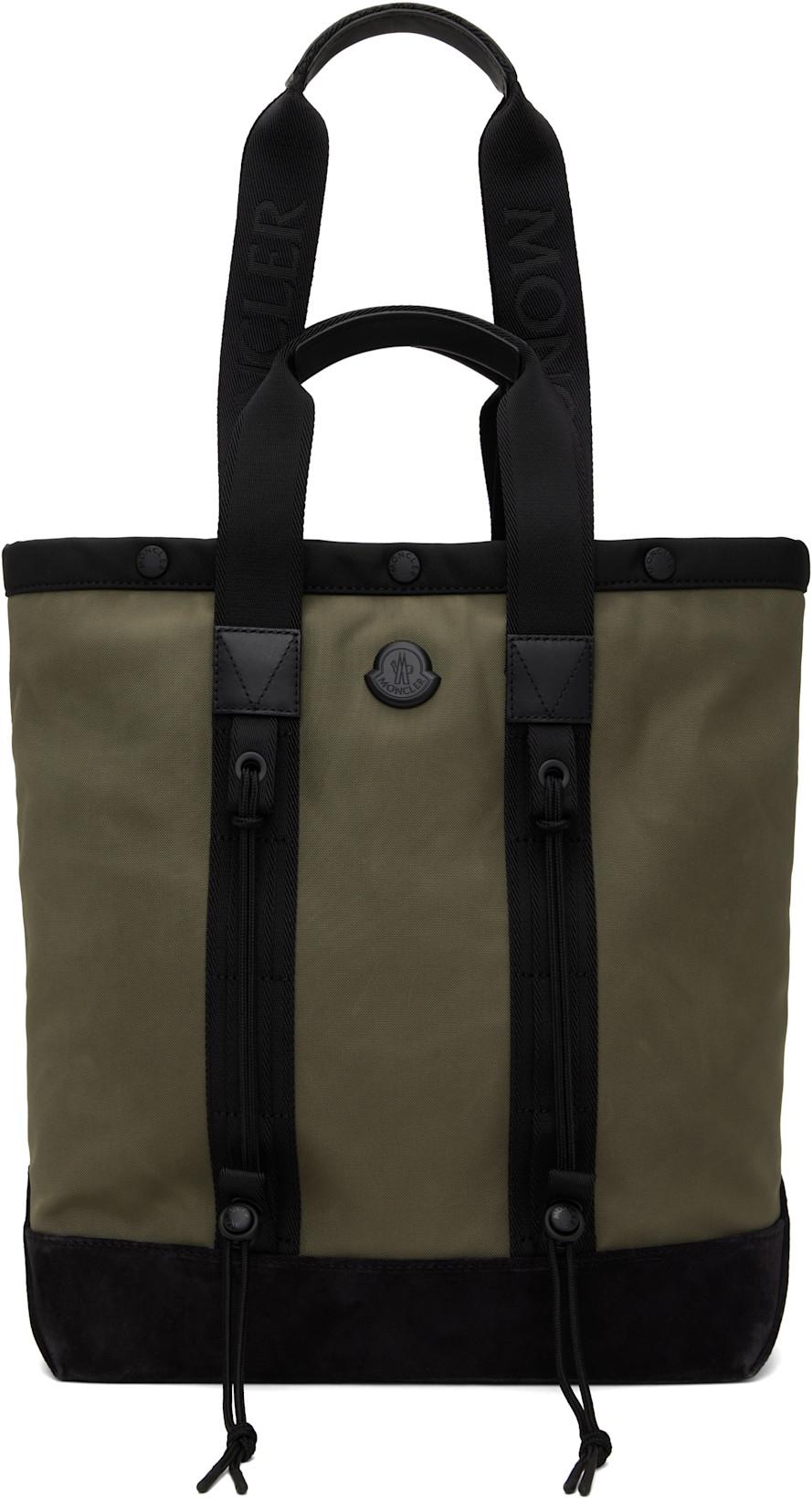 Khaki & Black Small Tech Tote by MONCLER