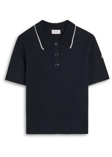 Knit collar cotton polo shirt by MONCLER