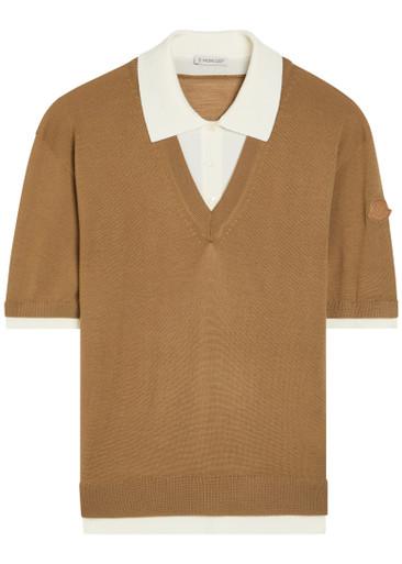 Layered wool polo top by MONCLER