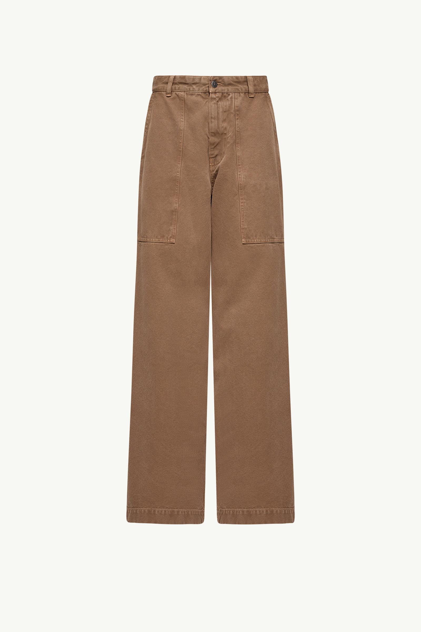 Leather Logo Cotton Pants by MONCLER