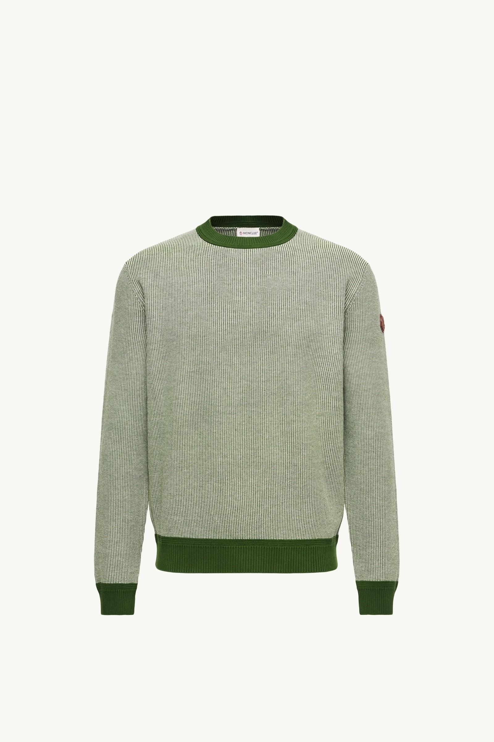 Leather Logo Cotton Sweater by MONCLER