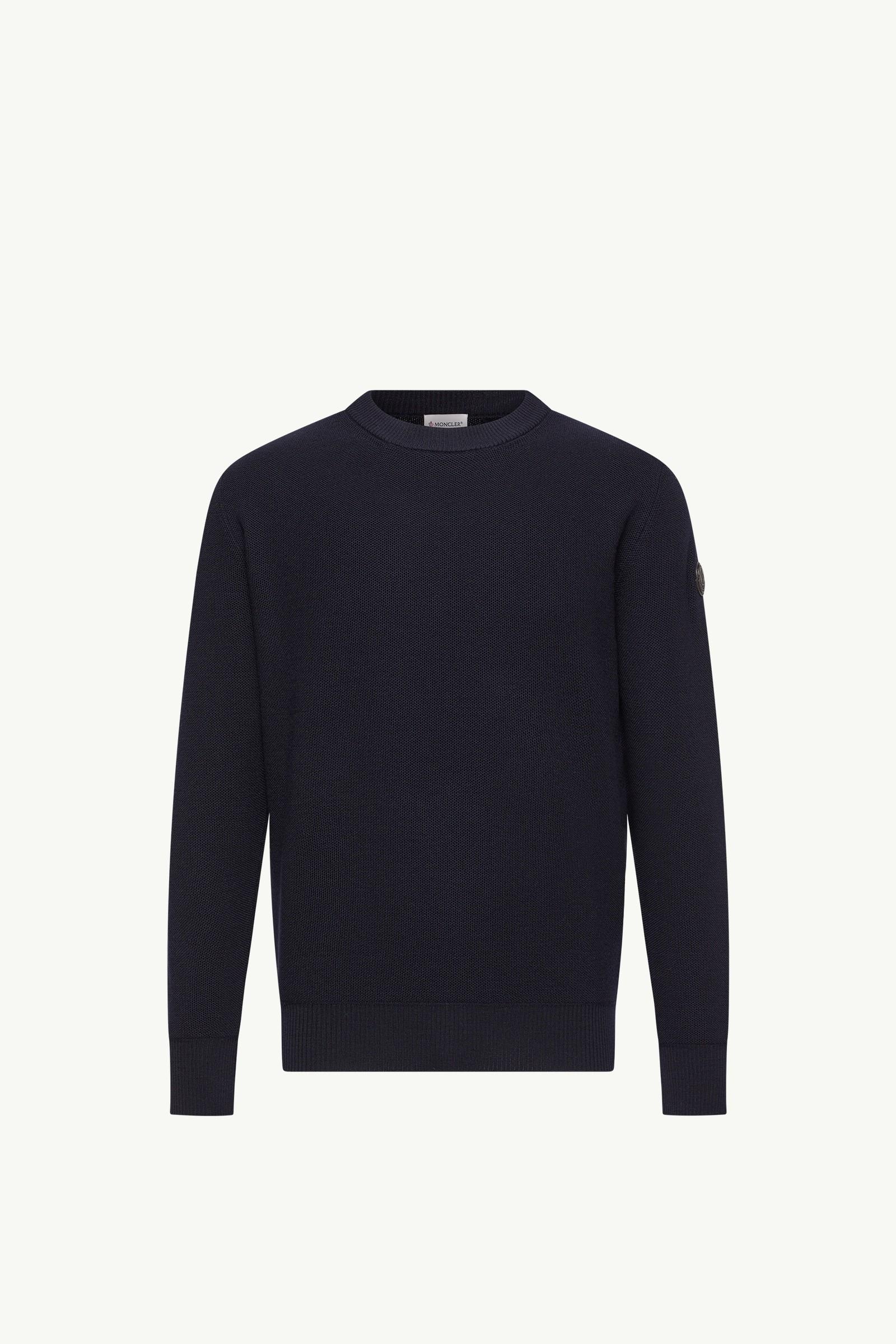 Leather Logo Wool Sweater by MONCLER