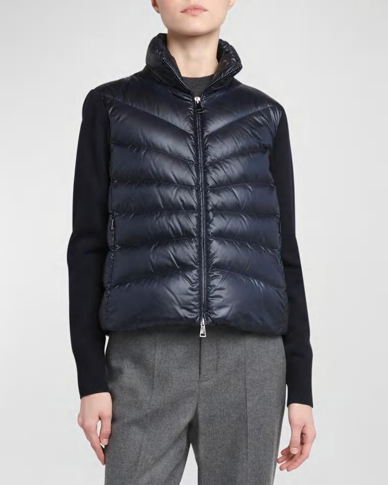Lightweight Wool Puffer Cardigan by MONCLER