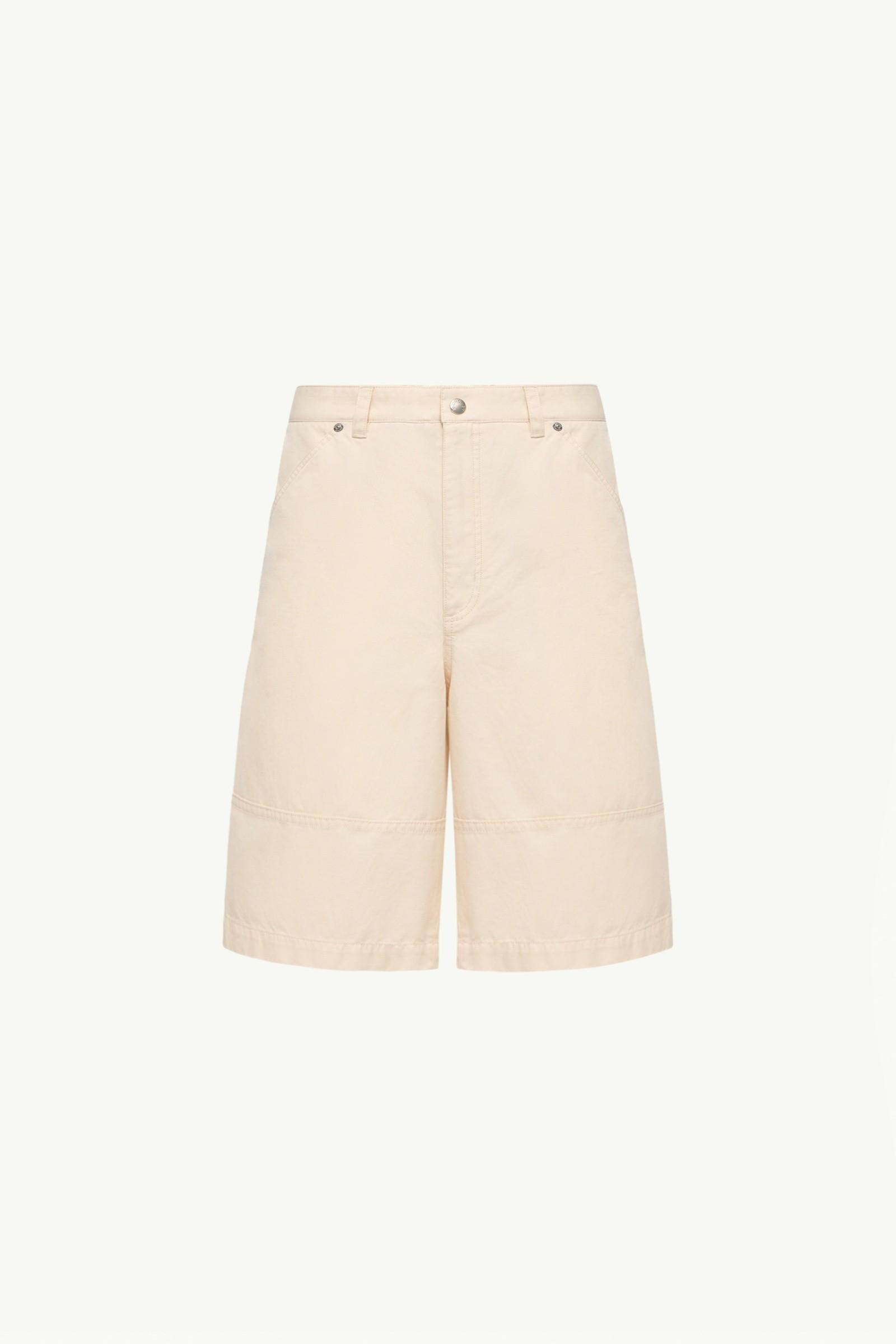 Linen & Cotton Gabardine Cargo Shorts by MONCLER
