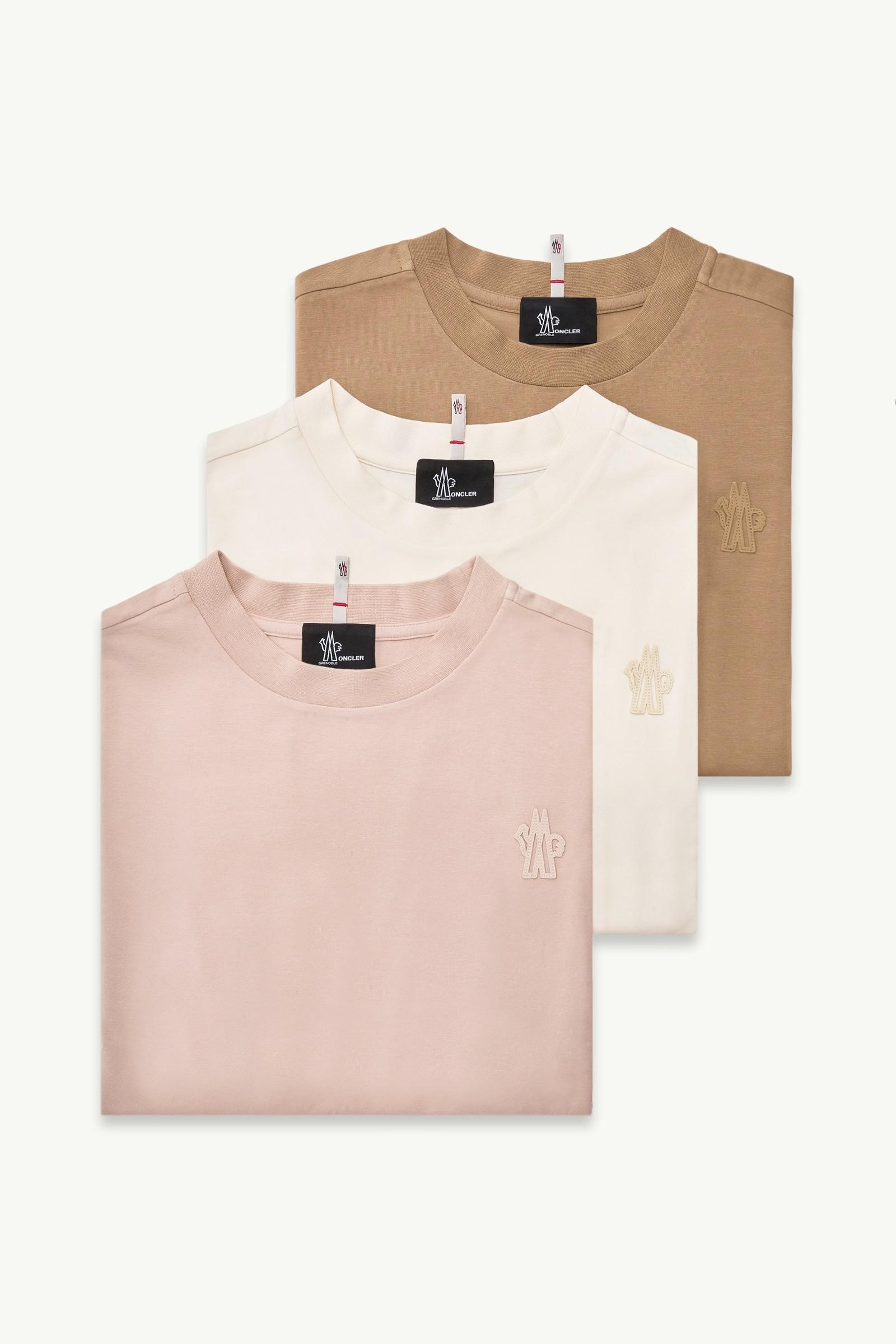 Logo Patch Cotton Blend T-Shirt (Three Pack) by MONCLER