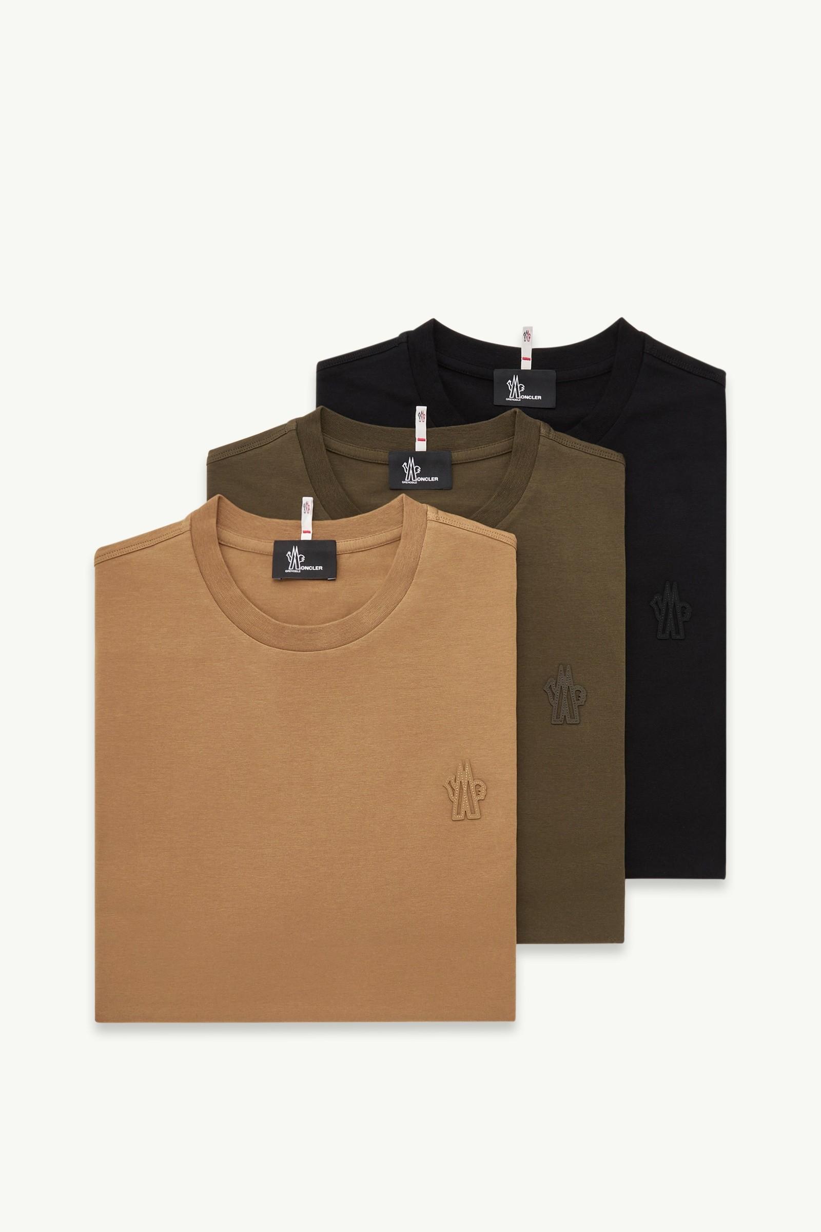 Logo Patch Cotton Blend T-Shirt (Three Pack) by MONCLER