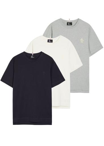 Logo-appliquéd cotton T-shirt - set of three by MONCLER