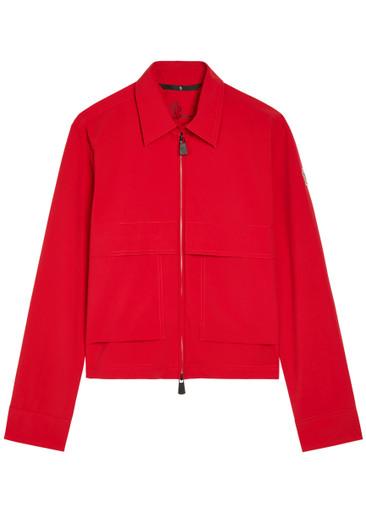 Logo-appliquéd cropped shell overshirt by MONCLER