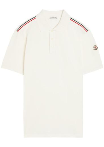 Logo-appliquéd piqué cotton polo shirt by MONCLER