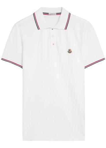 Logo-appliquéd piqué cotton polo shirt by MONCLER