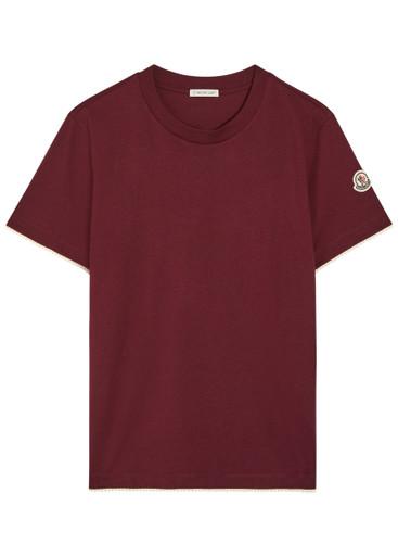 Logo-appliquéd scalloped cotton T-shirt by MONCLER