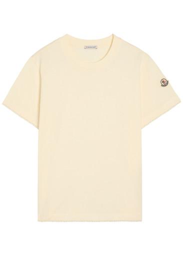 Logo-appliquéd scalloped cotton T-shirt by MONCLER