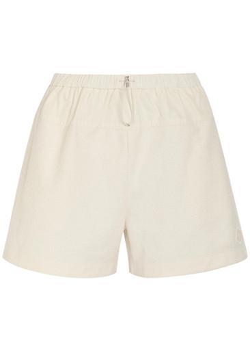 Logo-appliquéd shell and bouclé shorts by MONCLER