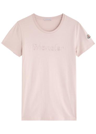 Logo-embroidered beaded cotton T-shirt by MONCLER