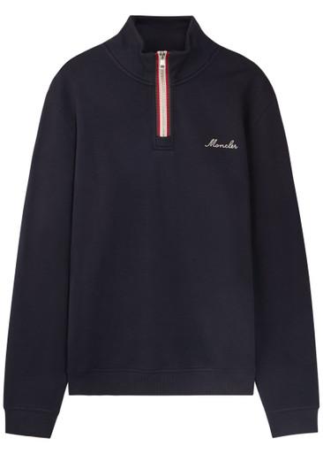 Logo-embroidered cotton-blend sweatshirt by MONCLER