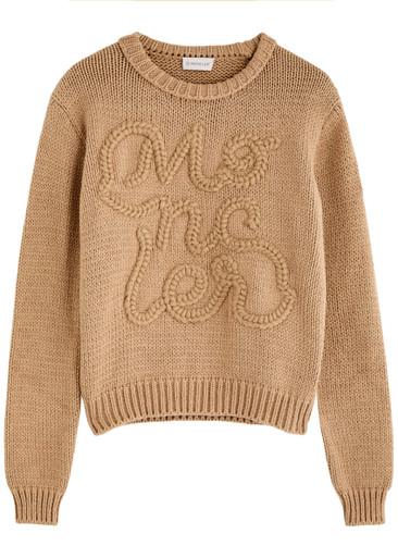 Logo-embroidered cotton jumper by MONCLER