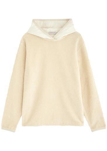 Logo hoodied faux fur sweatshirt by MONCLER