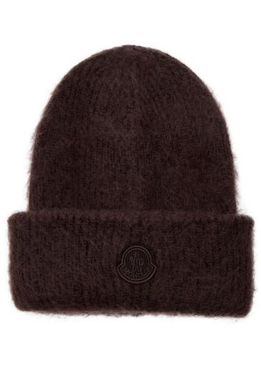 Logo mohair-blend beanie by MONCLER