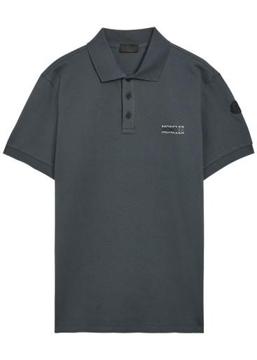 Logo-print cotton polo shirt by MONCLER