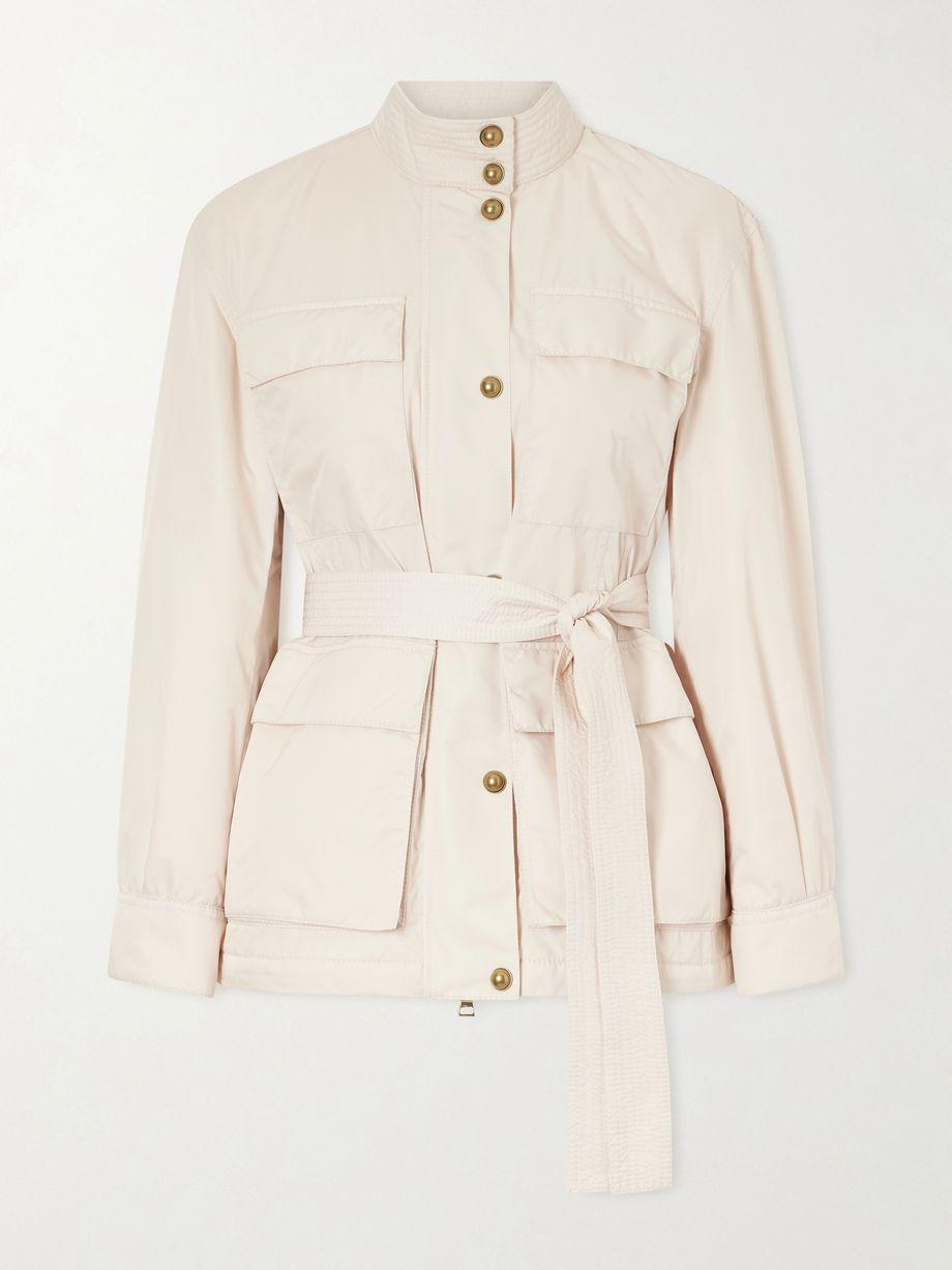 Maitake appliquéd belted gabardine jacket by MONCLER