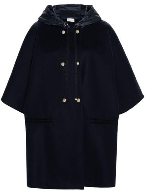 Mantella hoodied cape by MONCLER
