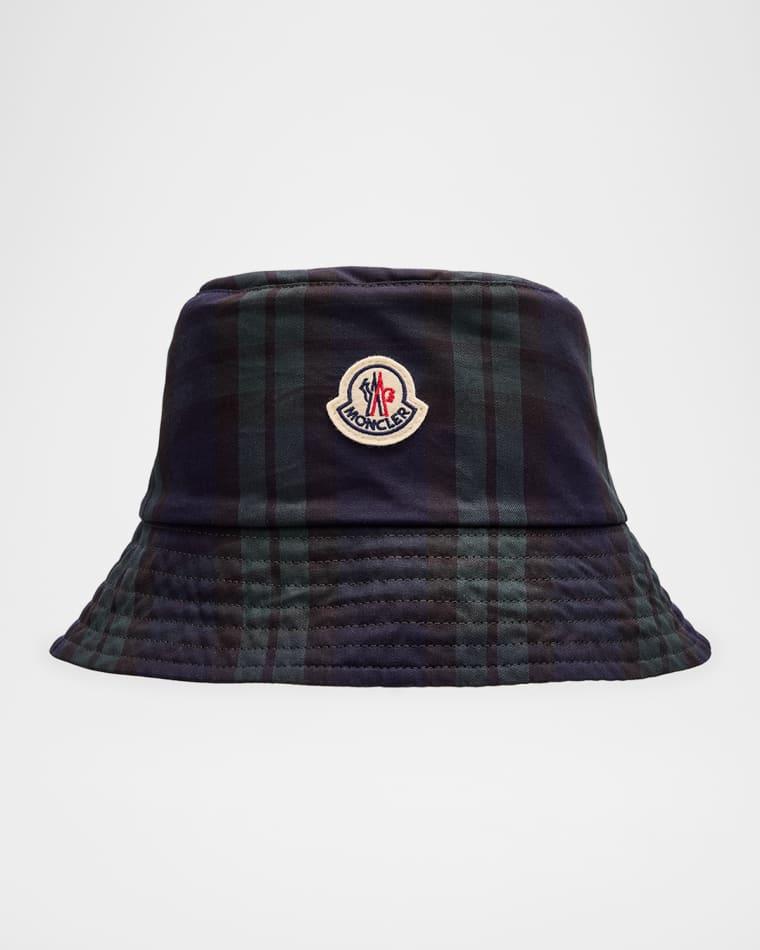 Men's Archivio Plaid Wool Bucket Hat by MONCLER