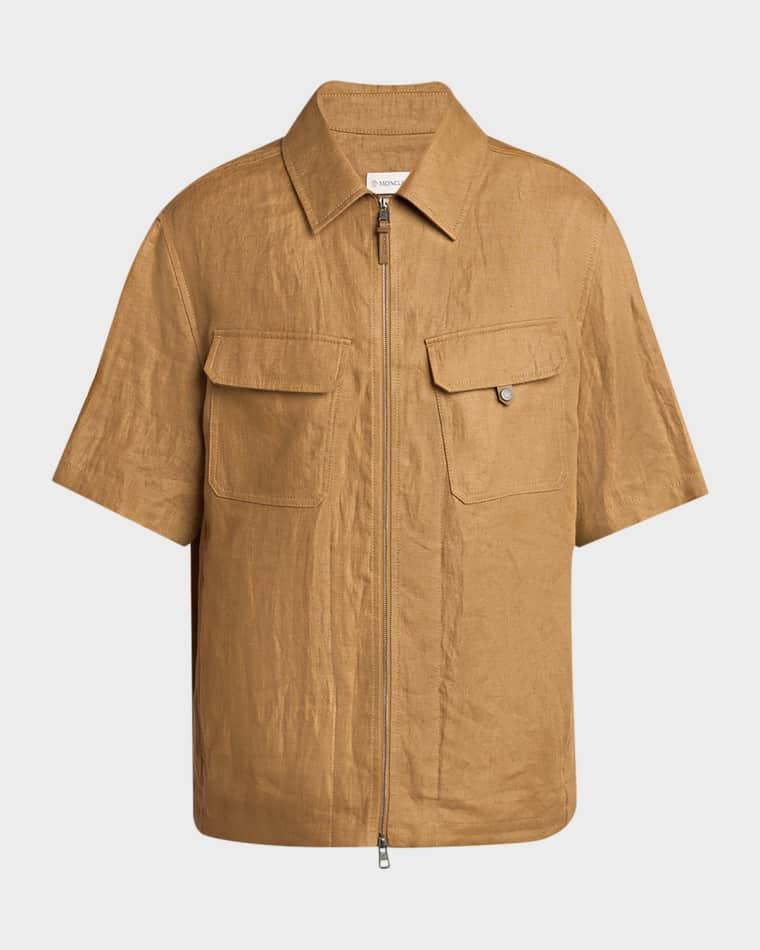 Men's Flax Short-Sleeve Utility Shirt by MONCLER