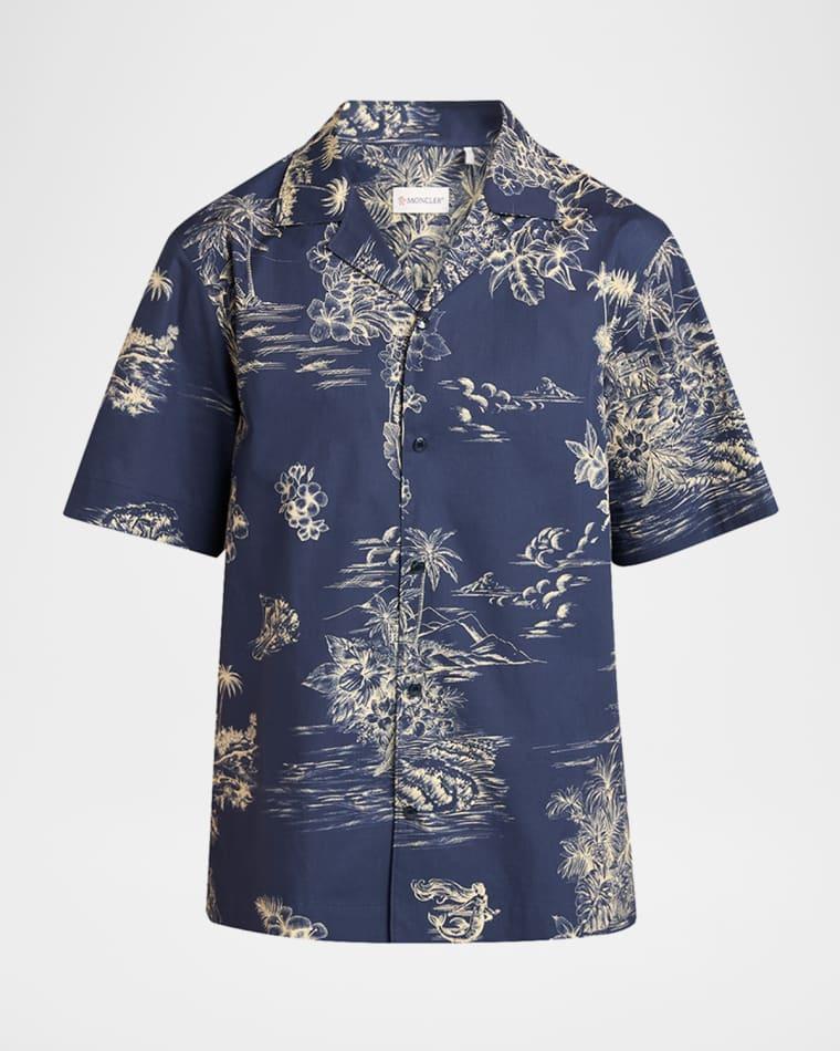 Men's Island-Print Cotton Short-Sleeve Shirt by MONCLER