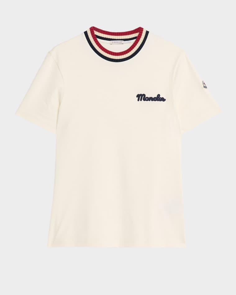 Men's Jersey Stripe-Ribbed Crewneck T-Shirt by MONCLER