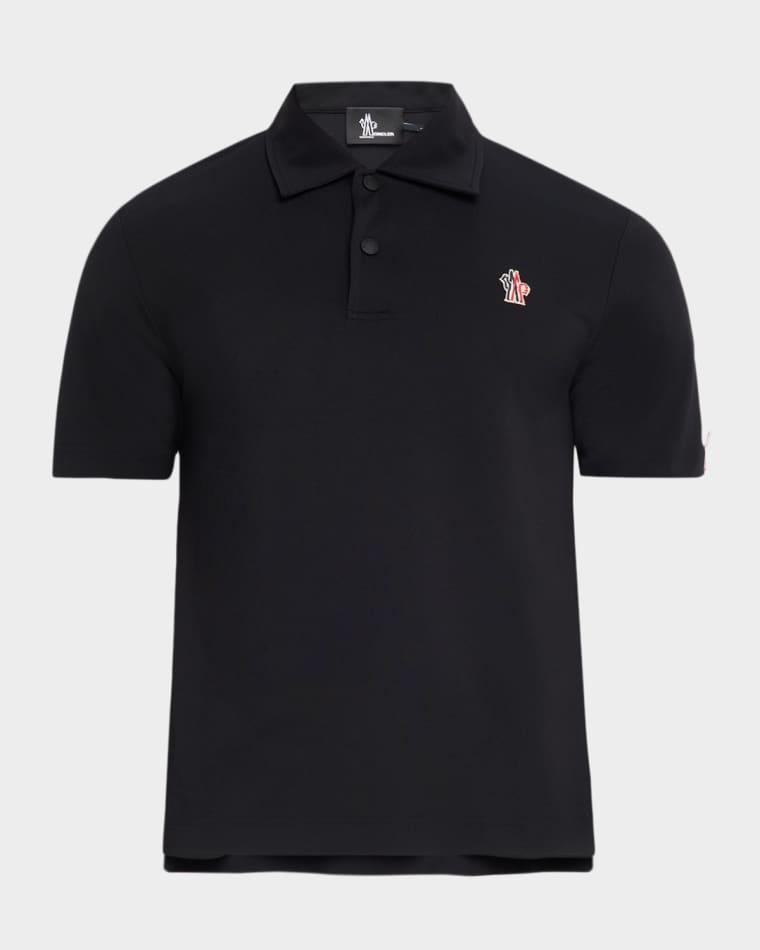 Men's Monogram Logo Nylon Polo Shirt by MONCLER