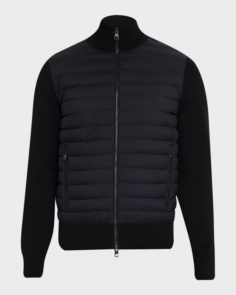 Men's Padded Crêpe Cotton Full-Zip Cardigan by MONCLER