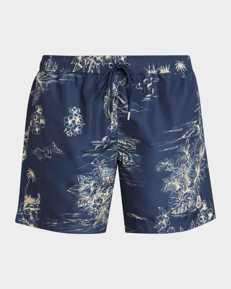 Men's Tropical Print Swim Shorts by MONCLER